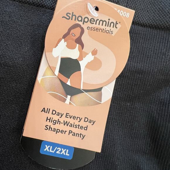 Shapermint All Day Every Day High-Waisted Shaper Panty Black XL/2XL NEW Tummy - Picture 3 of 8